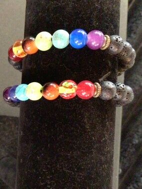 Yoga chakra 7 beaded bracelet hand-crafted used with spiritual meditation